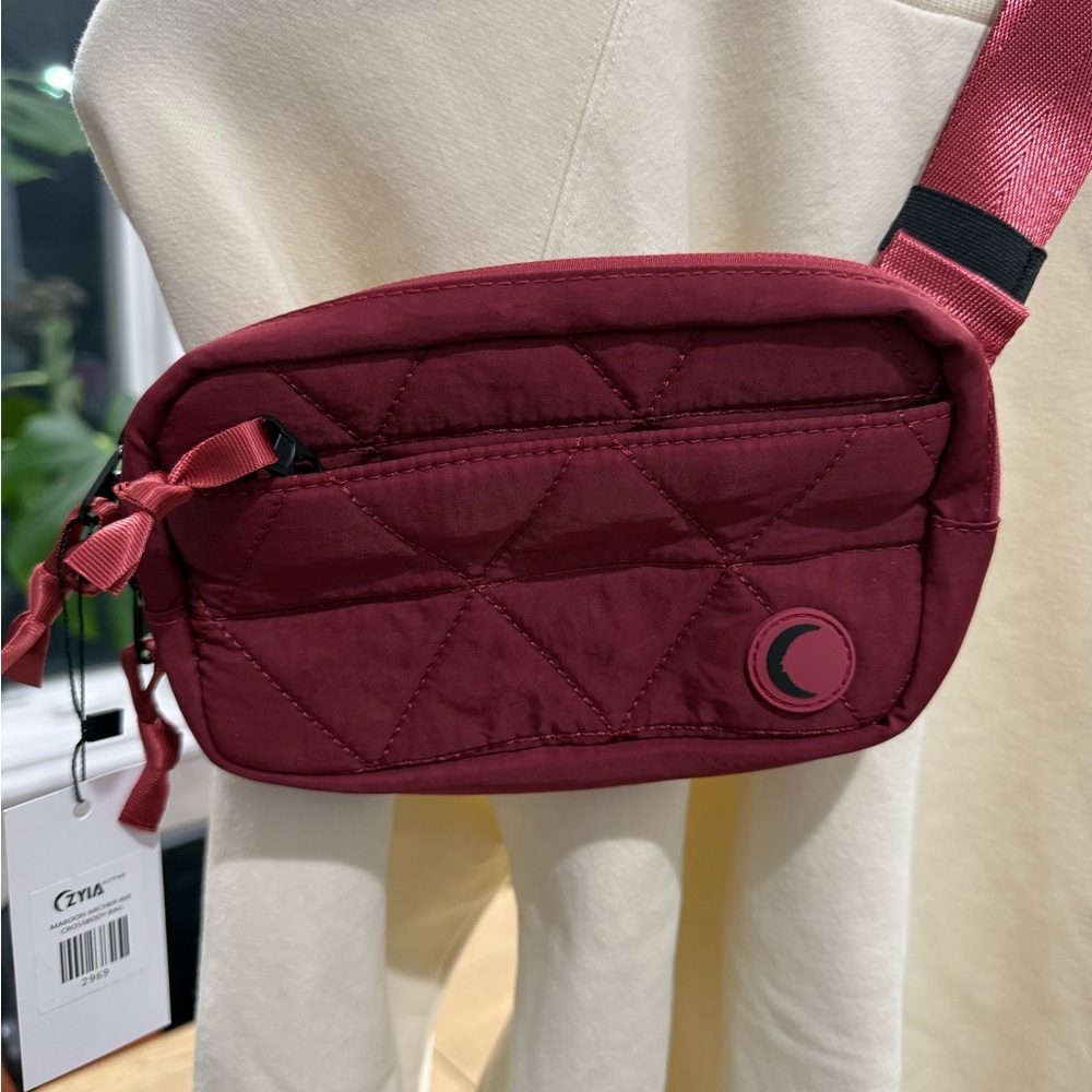 NWT Zyia Maroon Archer Ave Crossbody Bag